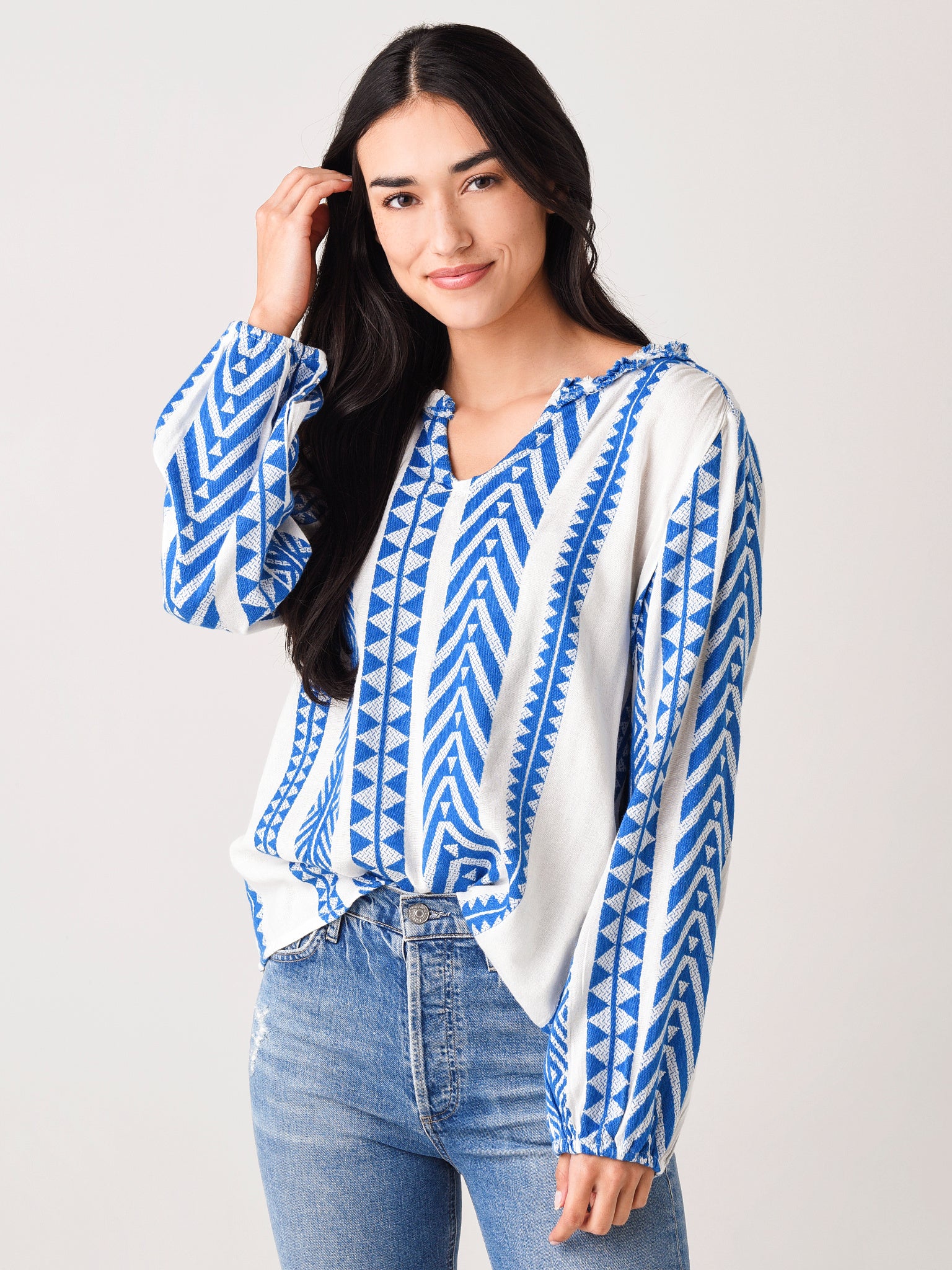 Dylan Women's Isha Stripe-Jacquard Blouse - Saint Bernard