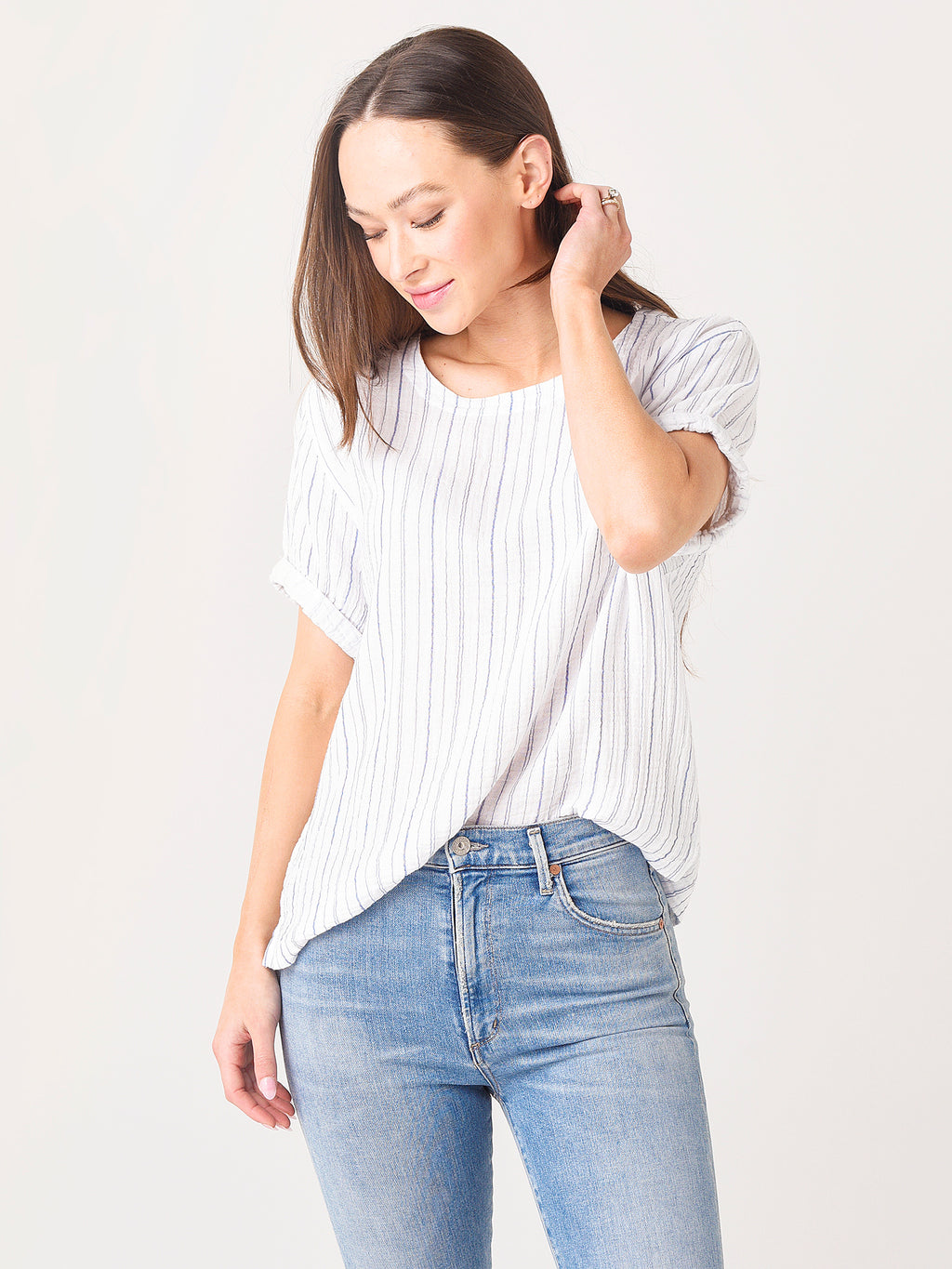 Dylan Women's Classic Stripes Chelsea Tee - Saint Bernard
