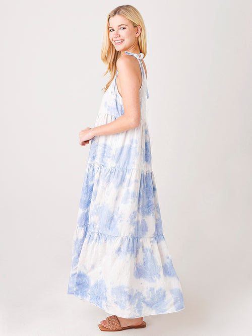 Bella Dahl Women's Tie Shoulder Maxi Tiered Dress