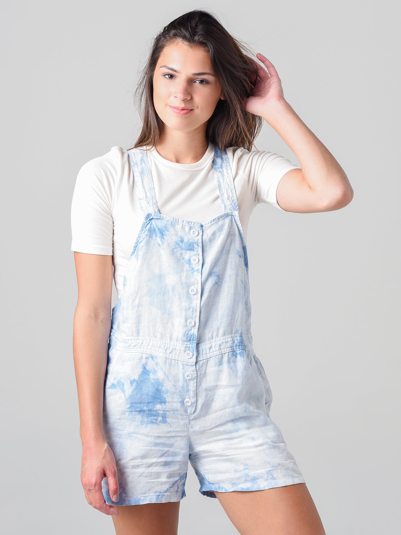 Bella Dahl Women's Button Front Shorterall - Saint Bernard