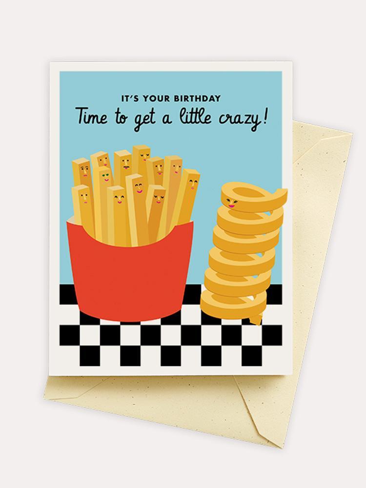 Seltzer Curly Fry Birthday Card