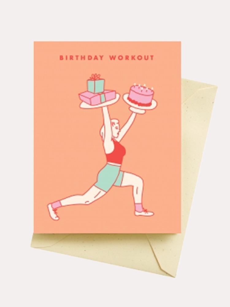 Seltzer Workout Birthday Card - Saint Bernard