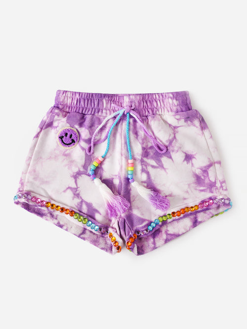 Lola and the Boys Girls' Beaded Tie Dye Short