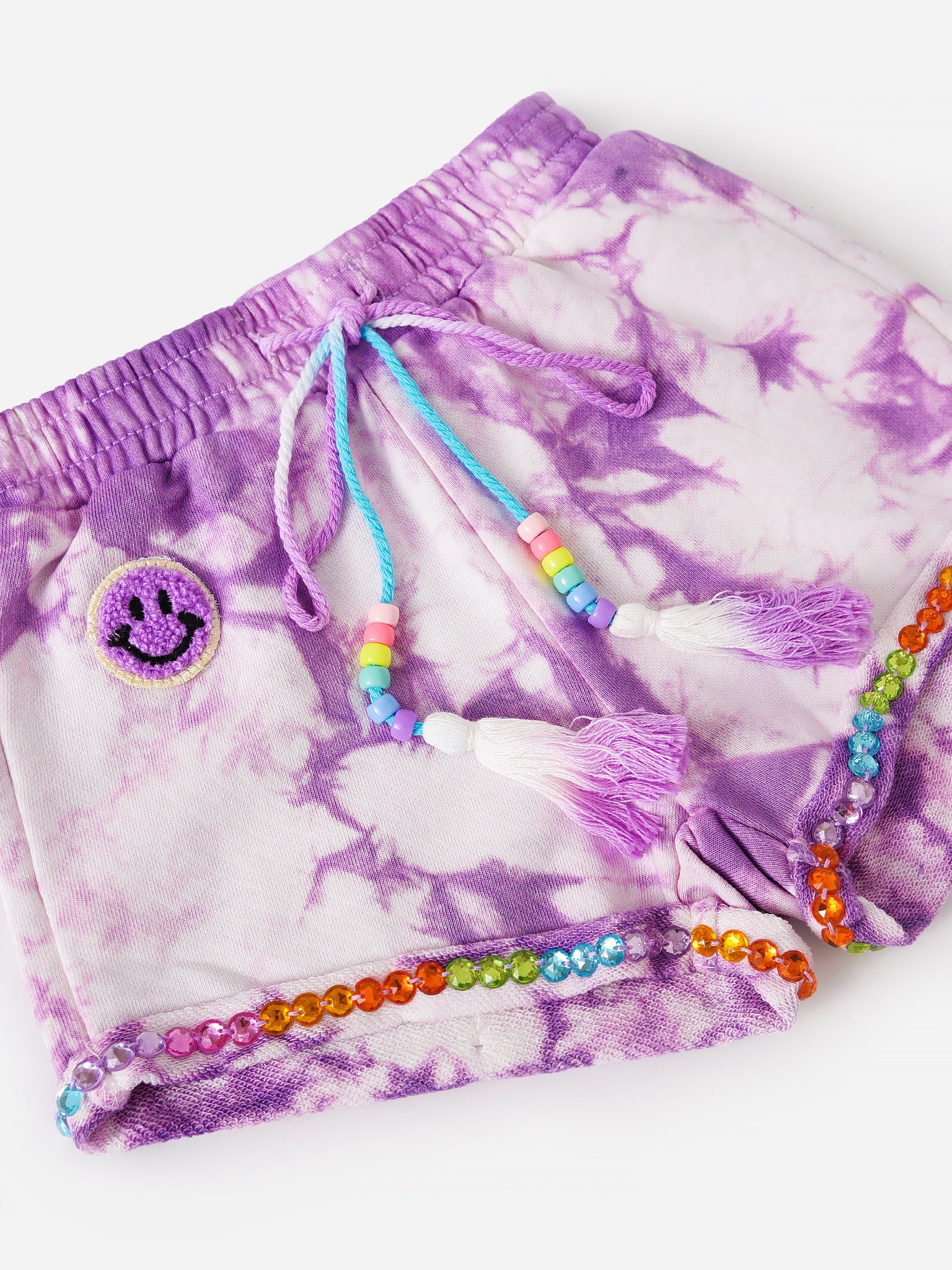 Lola and the Boys Girls' Beaded Tie Dye Short - Saint Bernard