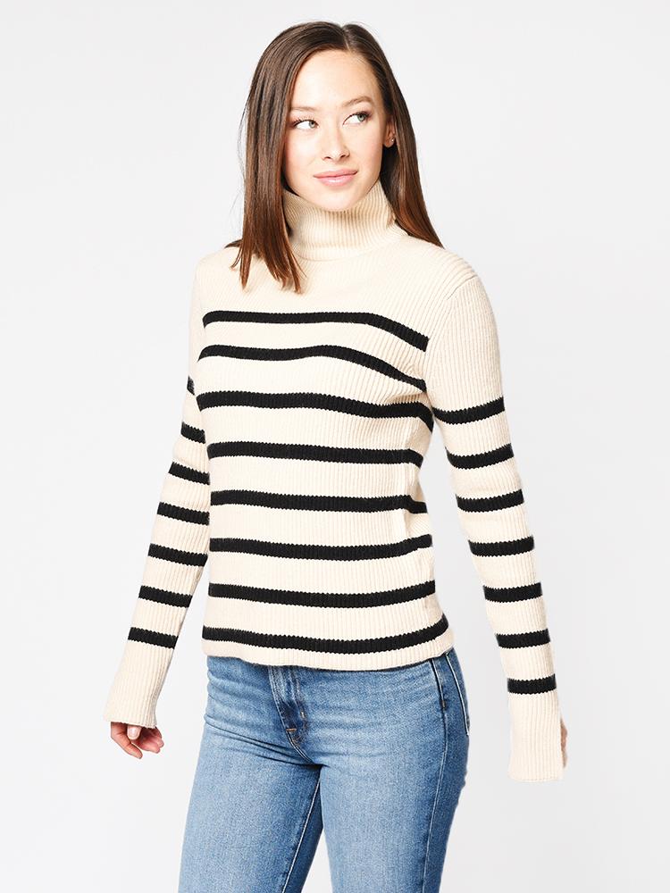 English Factory Women’s Striped Turtle Neck Sweater - Saint Bernard