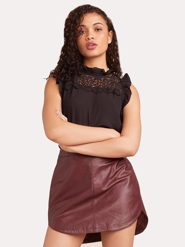 BB Dakota Conrad Leather Skirt - Saint Bernard