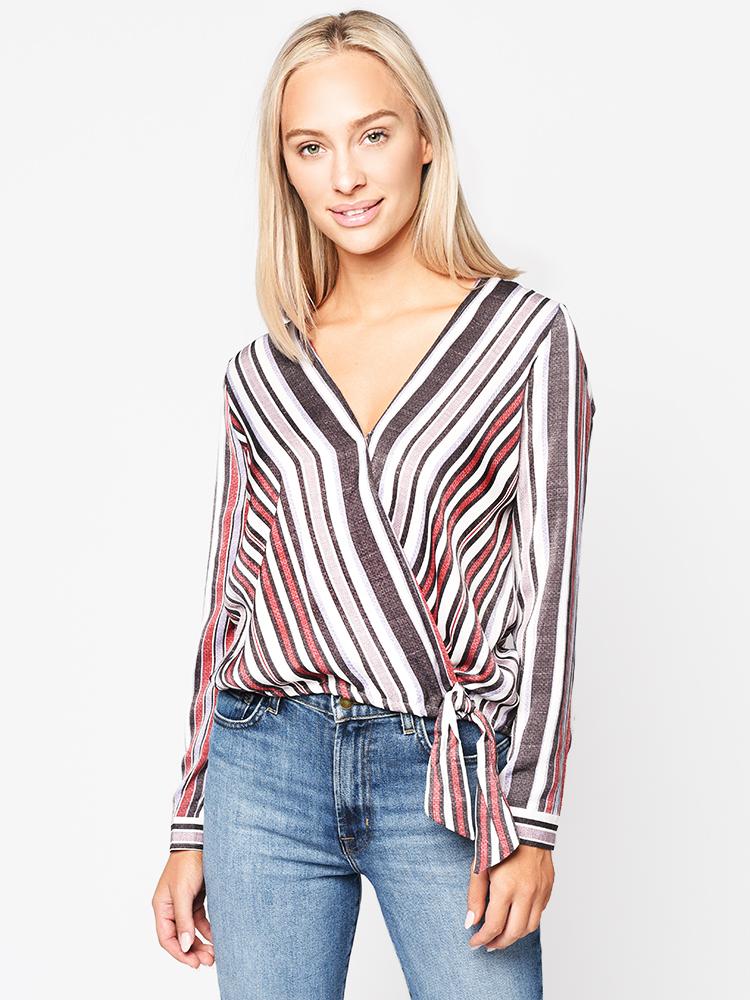 BB Dakota Women’s Along The Lines Wrap Blouse - Saint Bernard
