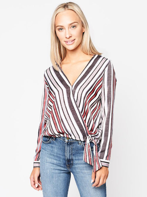 BB Dakota Women’s Along The Lines Wrap Blouse