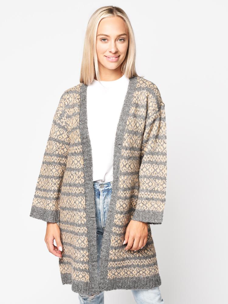BB Dakota Women’s To Be Fair-Isle Cardigan - Saint Bernard