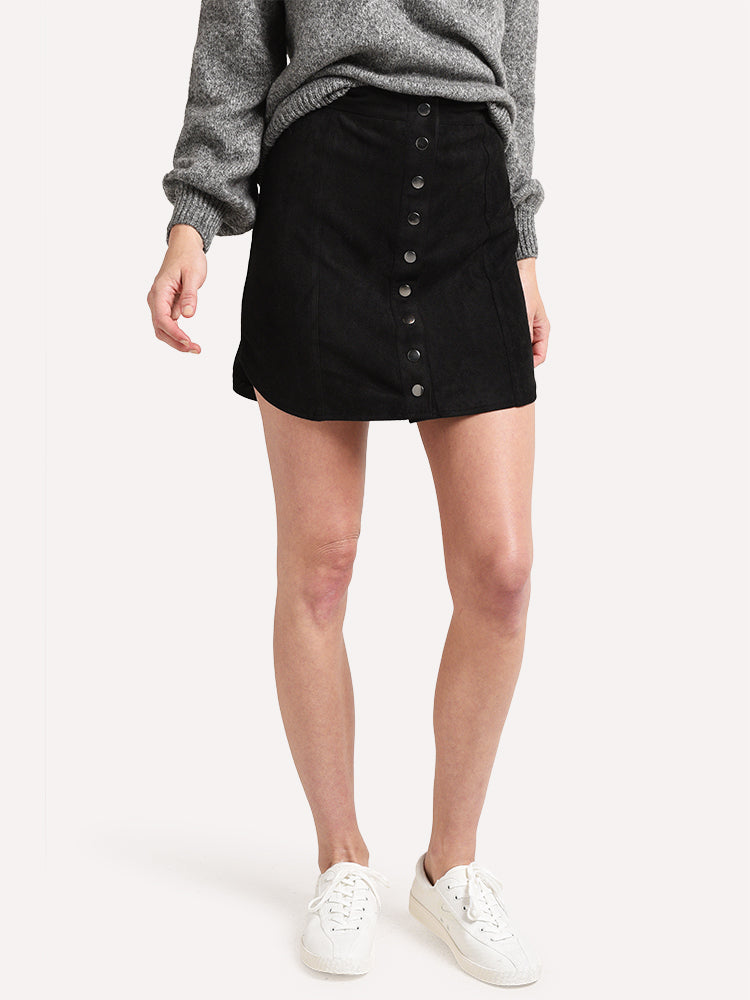 BB Dakota Alright Alright Faux Suede Skirt - Saint Bernard