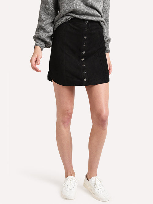 BB Dakota Alright Alright Faux Suede Skirt