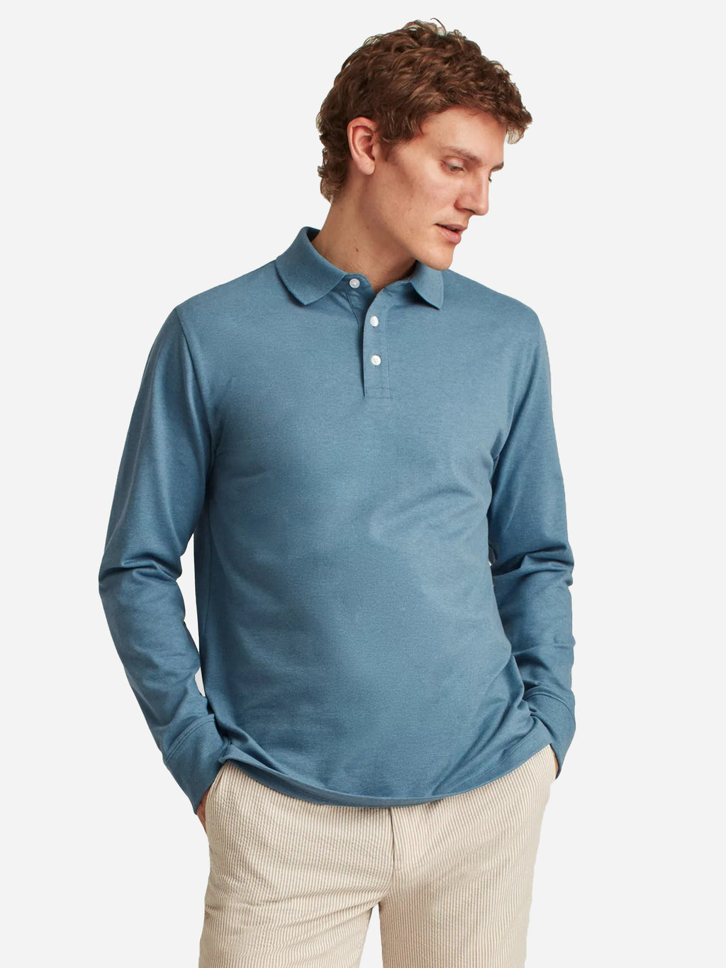 Bonobos Men's Stretch Pique Long Sleeve Polo - Saint Bernard