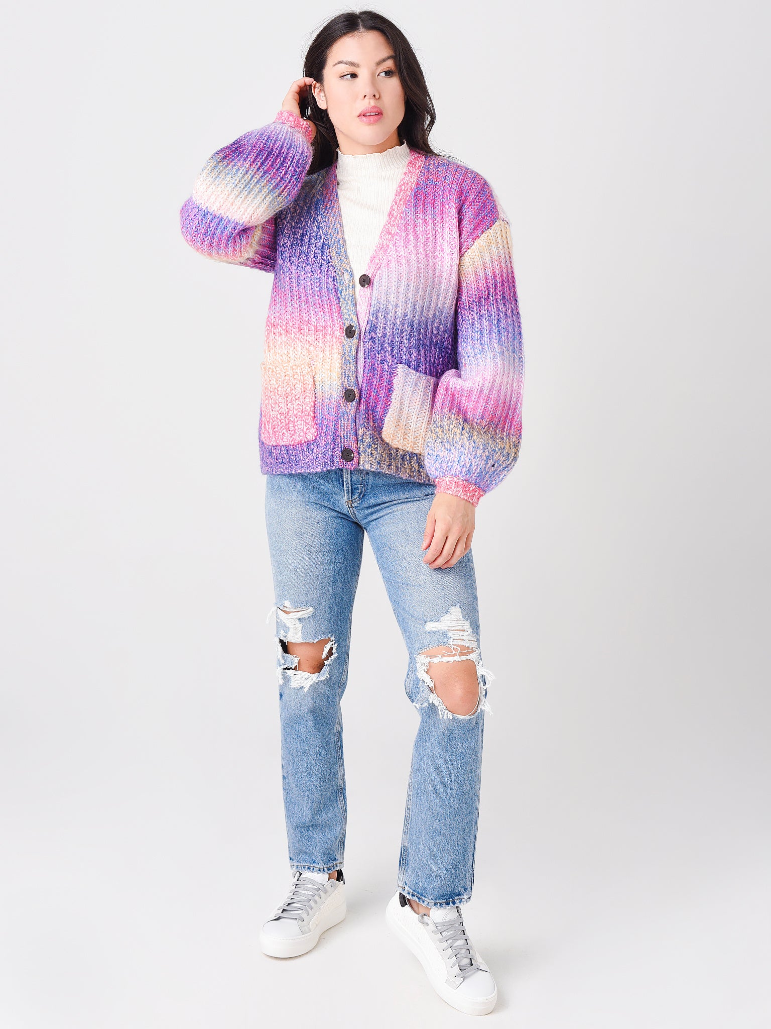 Knit Sweater Bb Dakota Rainbow Cardigan BB Dakota By Steve Madden