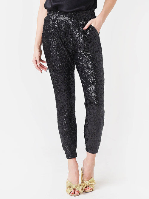 BB Dakota Women's Glitter End Sequin Jogger