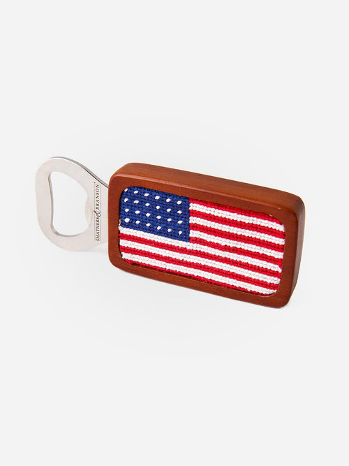 Smathers + Branson American Flag Needlepoint Bottle Opener