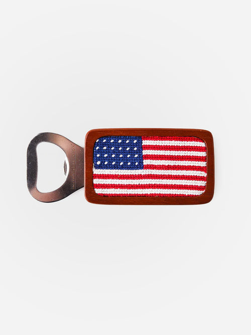 Smathers + Branson American Flag Needlepoint Bottle Opener