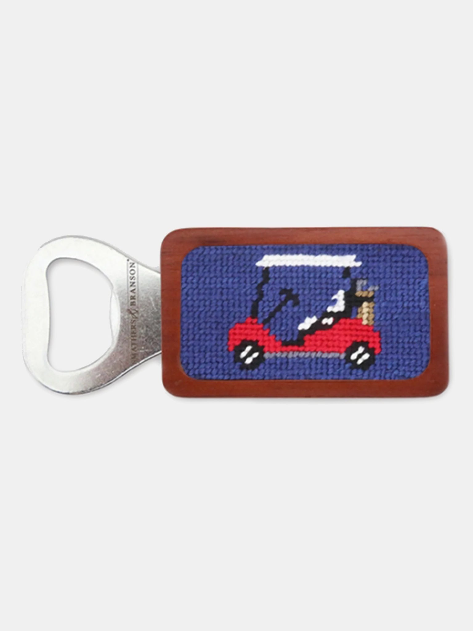 Smathers & Branson Golf Cart Needlepoint Bottle Opener - Saint Bernard