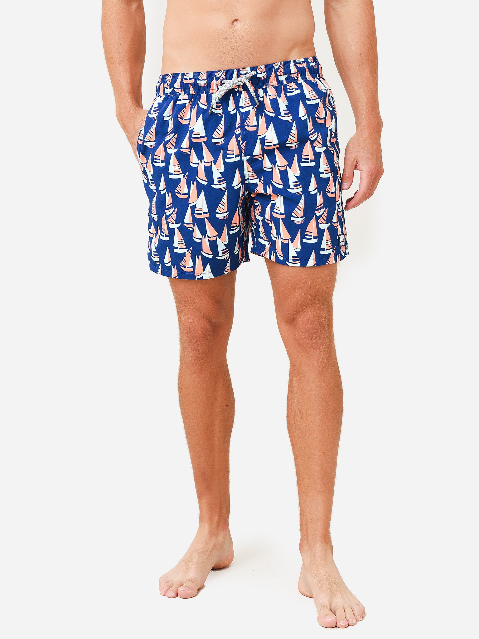 Tom & Teddy Men's Boats Swim Trunk - Saint Bernard