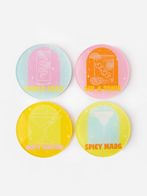 Tart By Taylor Bottoms Up Set of 4 Coasters