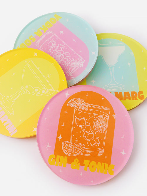 Tart By Taylor Bottoms Up Set of 4 Coasters
