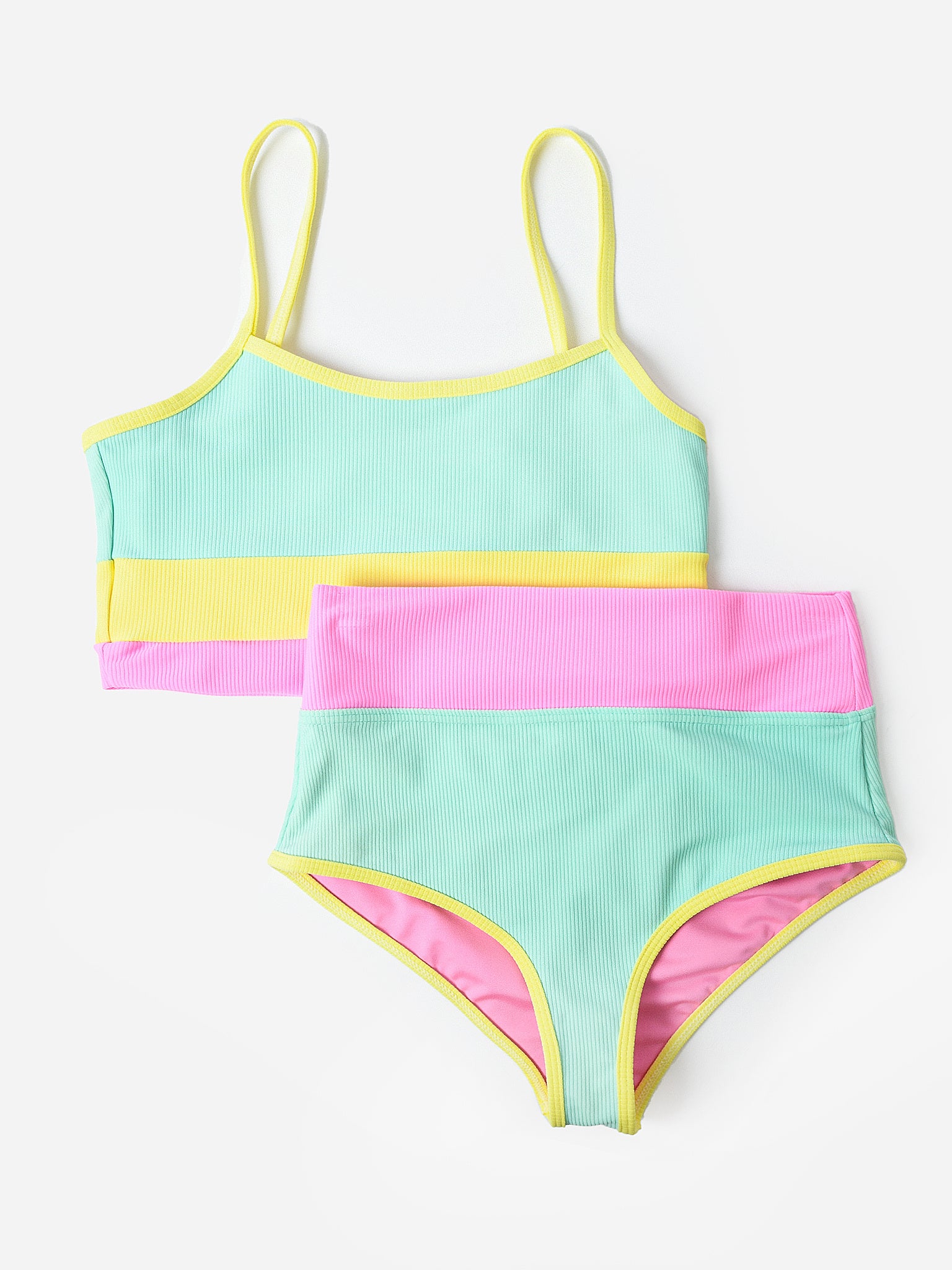 Beach Riot Girls' Little Eva Top Emmie Bottom Bikini Set - Saint Bernard
