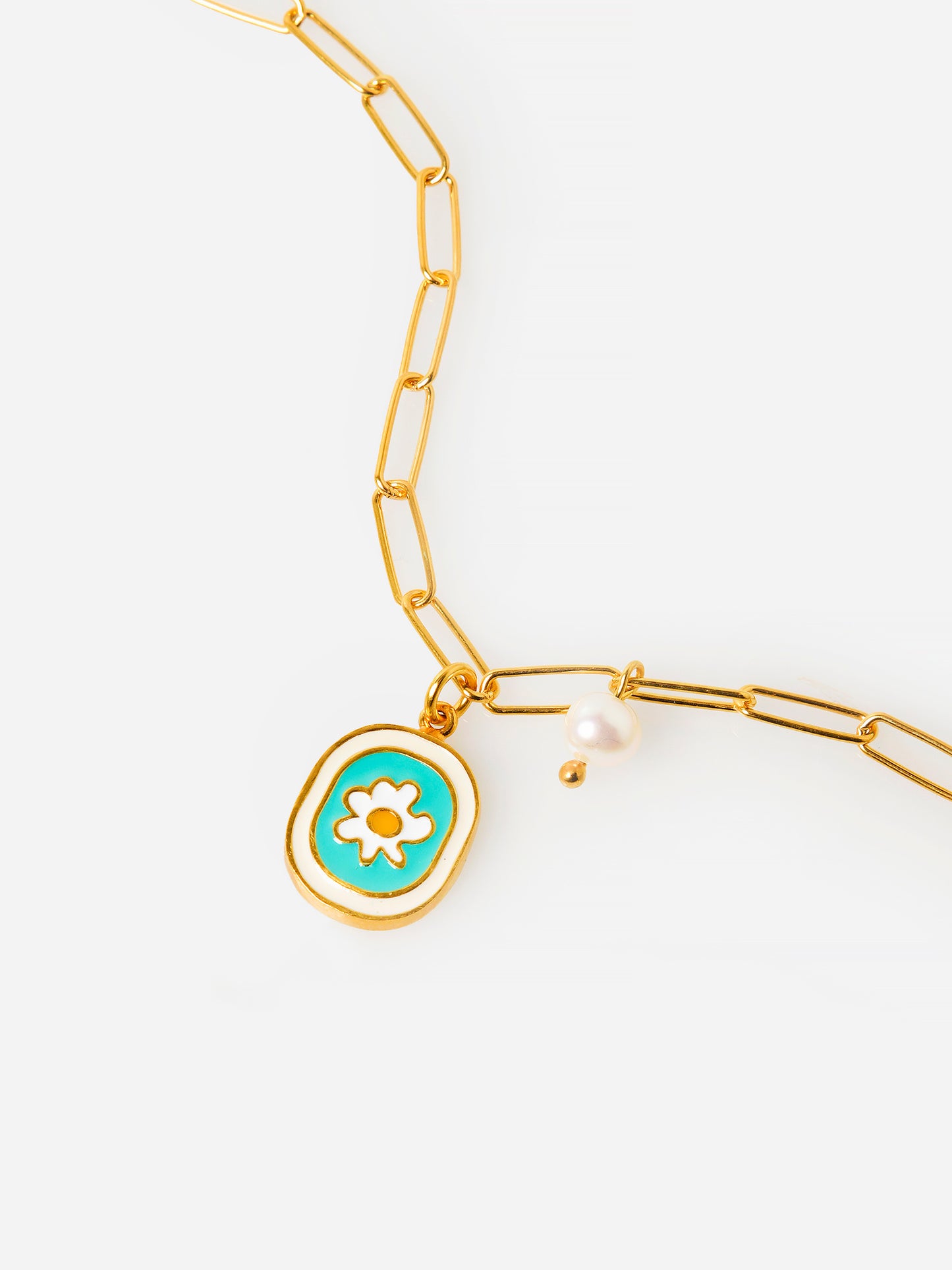 10 Deco Art Women's Chamomile Turquoise Flower Bracelet - Saint Bernard