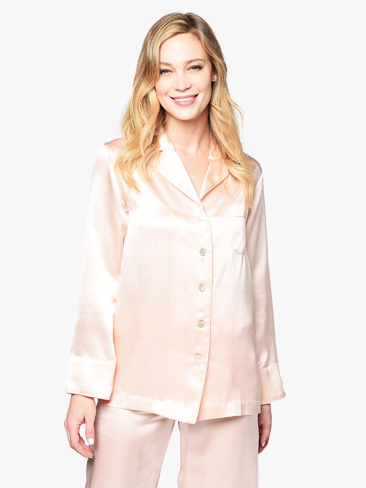Sleeper Women’s Carrie Blush Silk Pajama Set - Saint Bernard