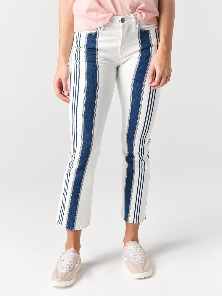 Frame Women's Baja Stripe Crop Mini Boot Jean - Saint Bernard