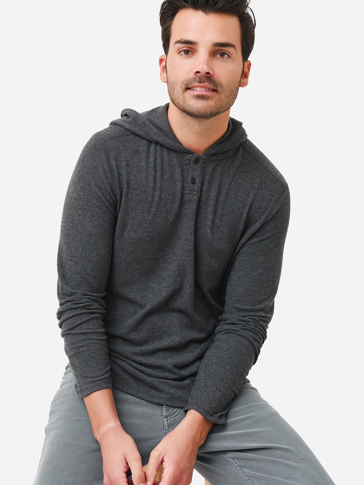 Velvet Men's Byrd Long Sleeve Hoodie Tee - Saint Bernard