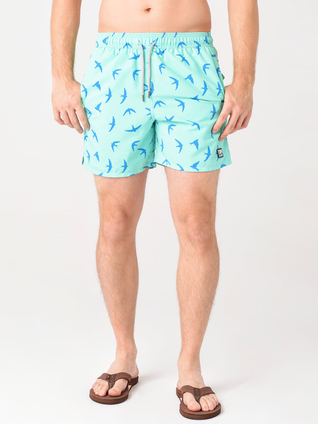 Tom & Teddy Men's Birds Swim Trunk - Saint Bernard
