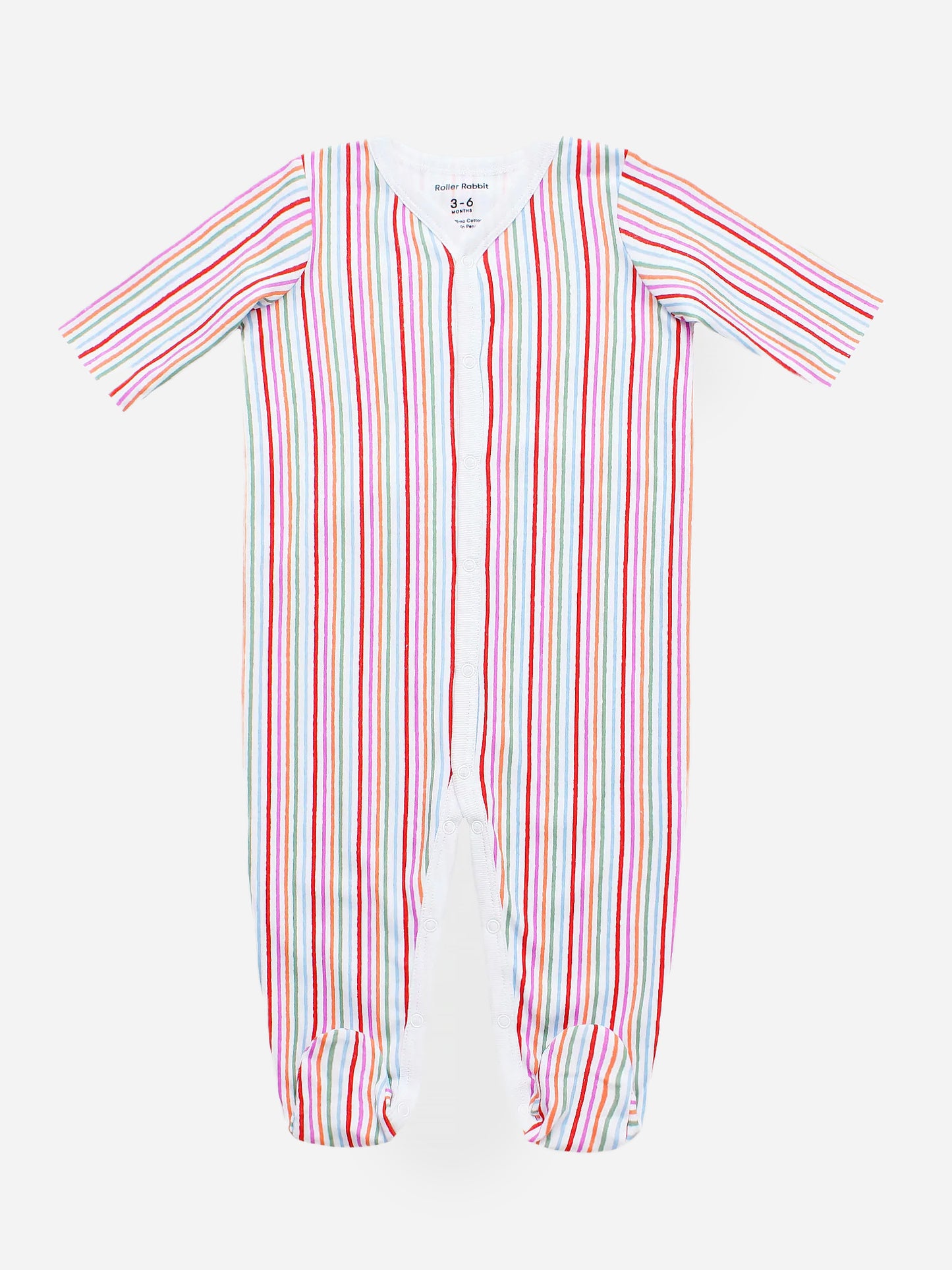 Roller Rabbit Baby Girls' Party Stripe Footie Pajama