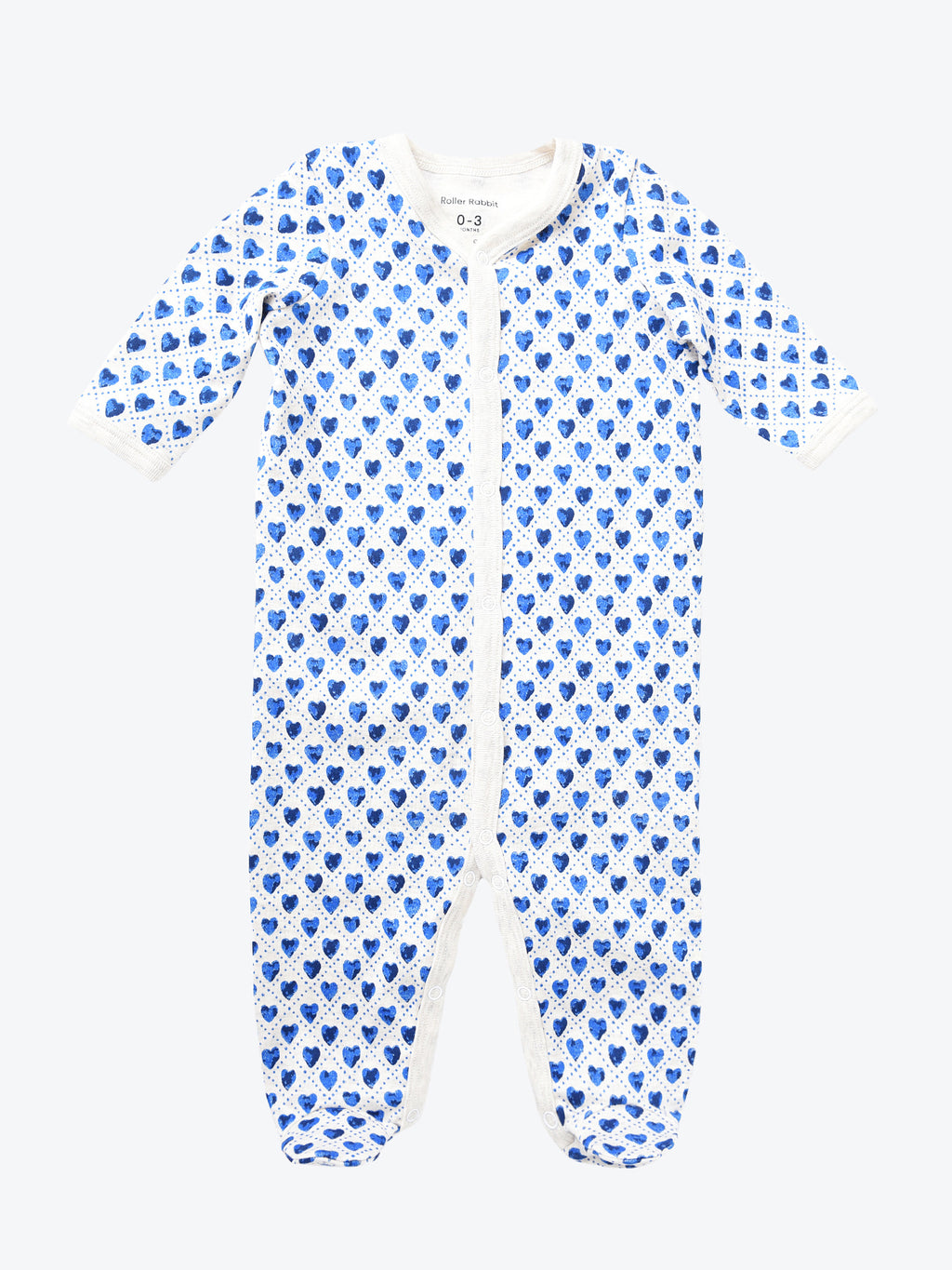 Roller Rabbit Infant Quilted Hearts Footie Pajama - Saint Bernard