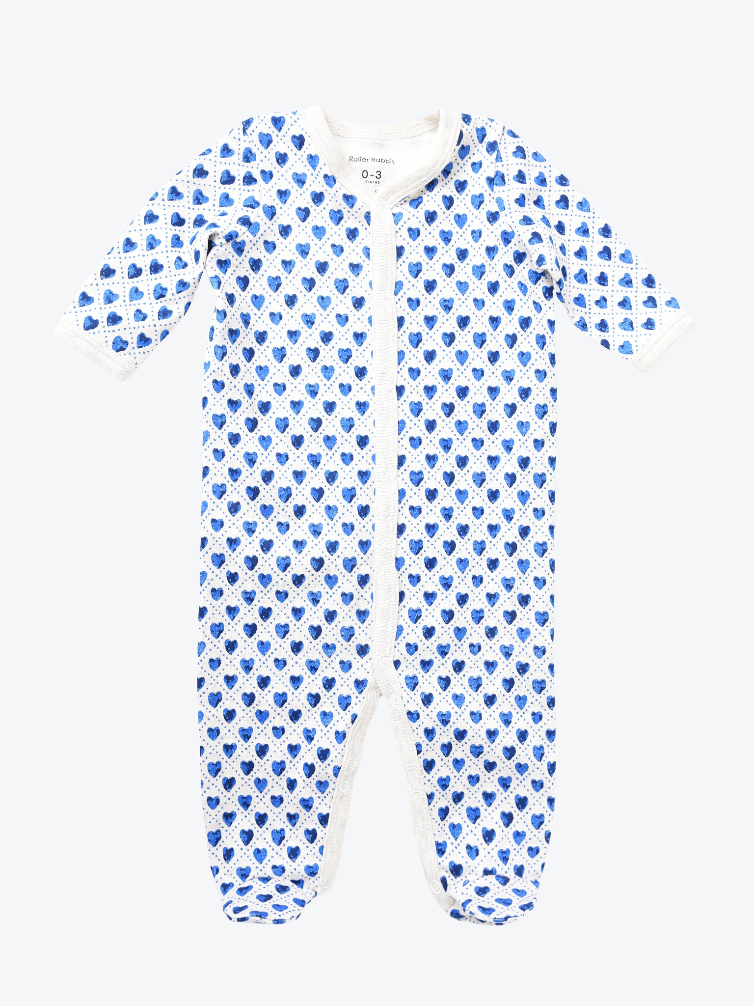Roller Rabbit Infant Quilted Hearts Footie Pajama - Saint Bernard