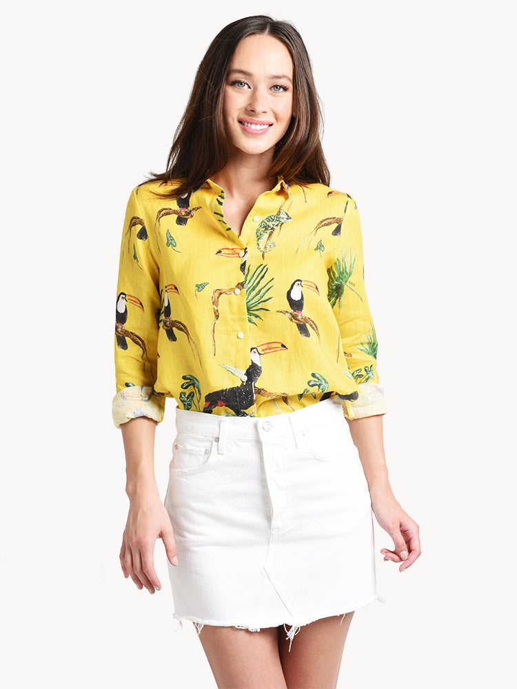 Nach Bijoux Yellow Fascination Linen Shirt - Saint Bernard