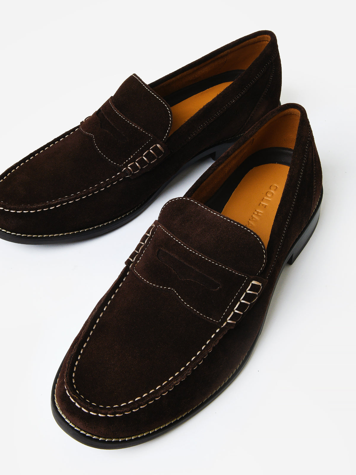 Cole Haan Flexgrand+ Penny Loafers Mens 11.5 M Truffle Brown Suede Slip On Shoes Men main image 4