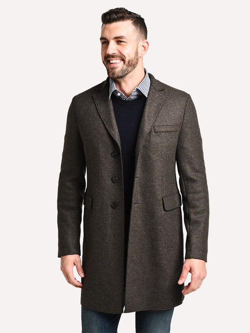 Harris Wharf London Men's Chester Pressed Wool Coat - Saint Bernard