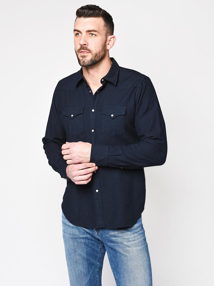 Eleventy Men’s Western Snap Sport Shirt - Saint Bernard