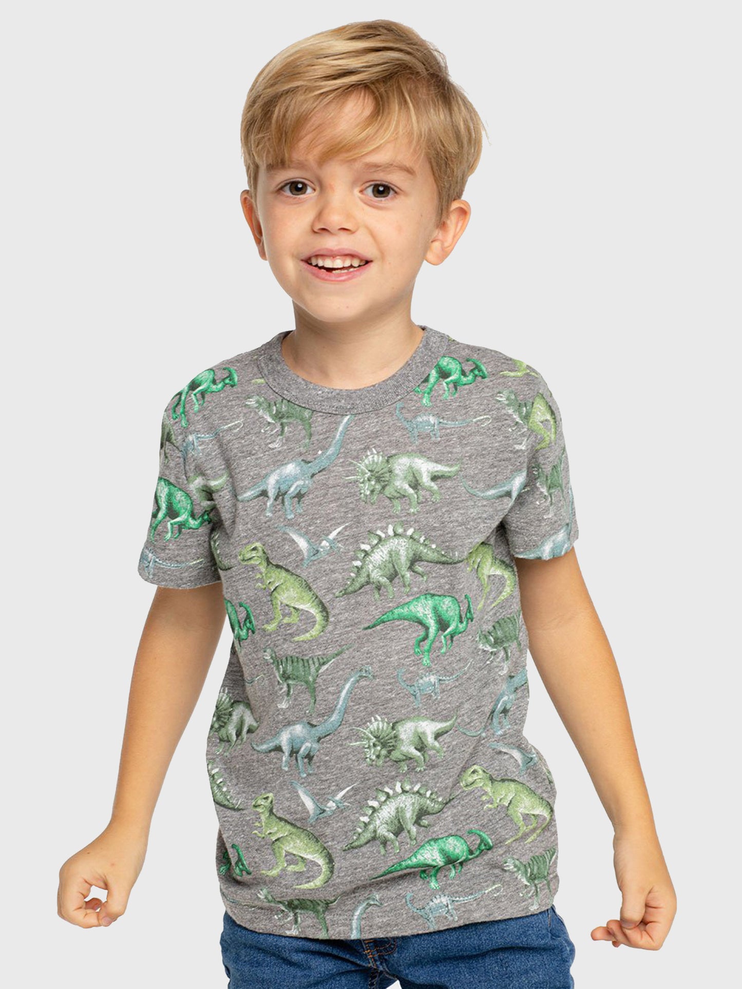 Chaser Boys' Triblend Dino Crew Neck Tee - Saint Bernard