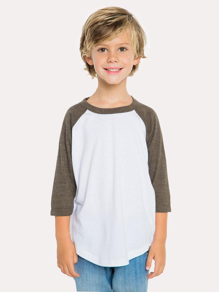 Chaser Boys' Cotton Jersey Triblend Long Sleeve Raglan Baseball Tee - Saint Bernard