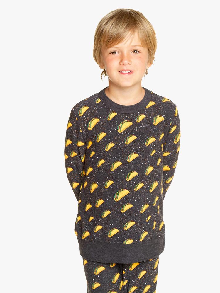 Chaser Boys' Cozy Knit Crew Neck Pullover Sweater - Saint Bernard