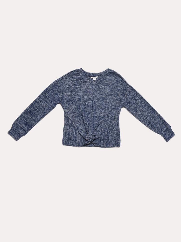 Habitual Girls' Kylie Hatchi Knit Twist Top - Saint Bernard