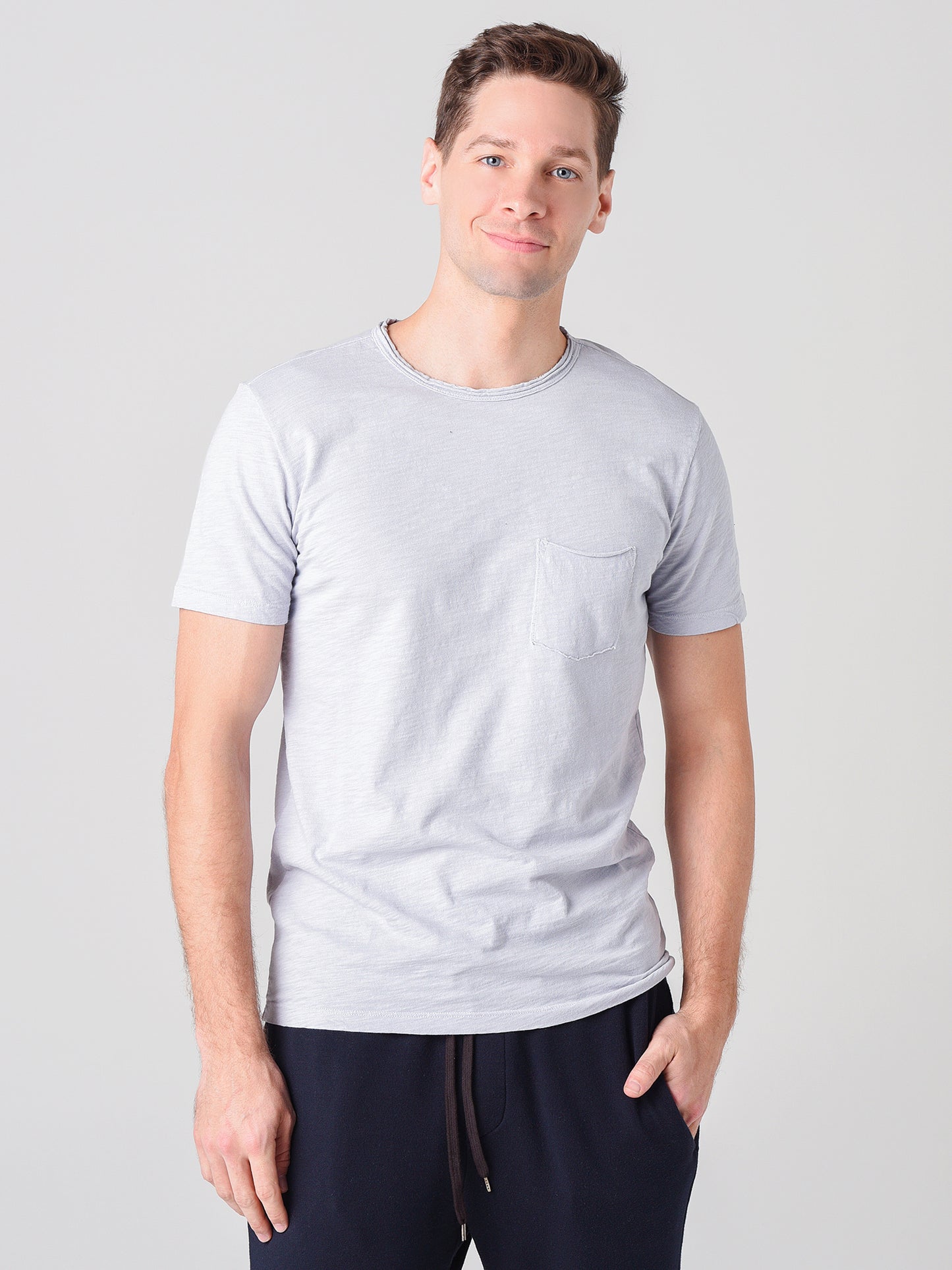Velvet Men's Chad Raw Edge Cotton Slub Pocket Tee - Saint Bernard