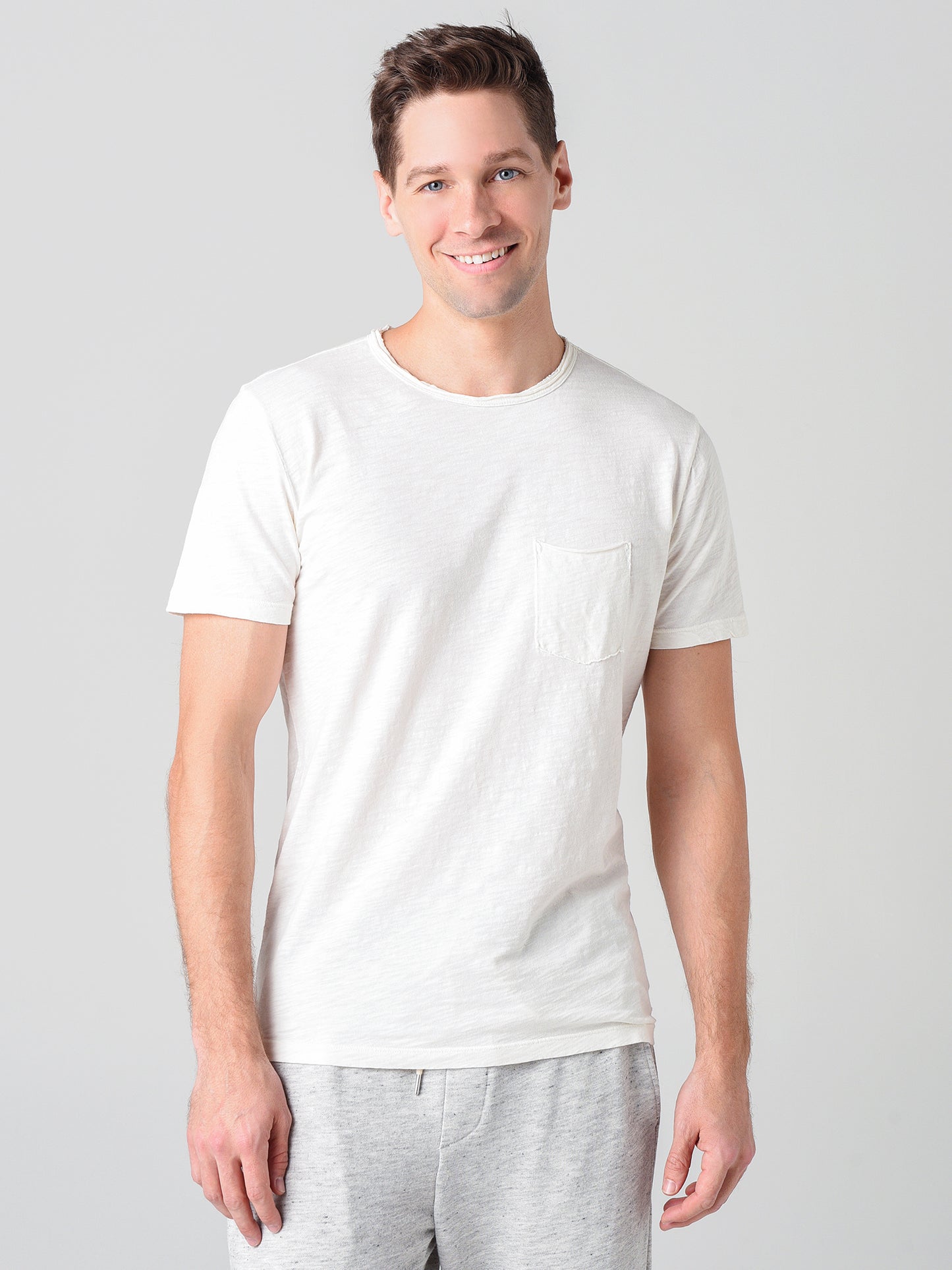 Velvet Men's Chad Raw Edge Cotton Slub Pocket Tee - Saint Bernard