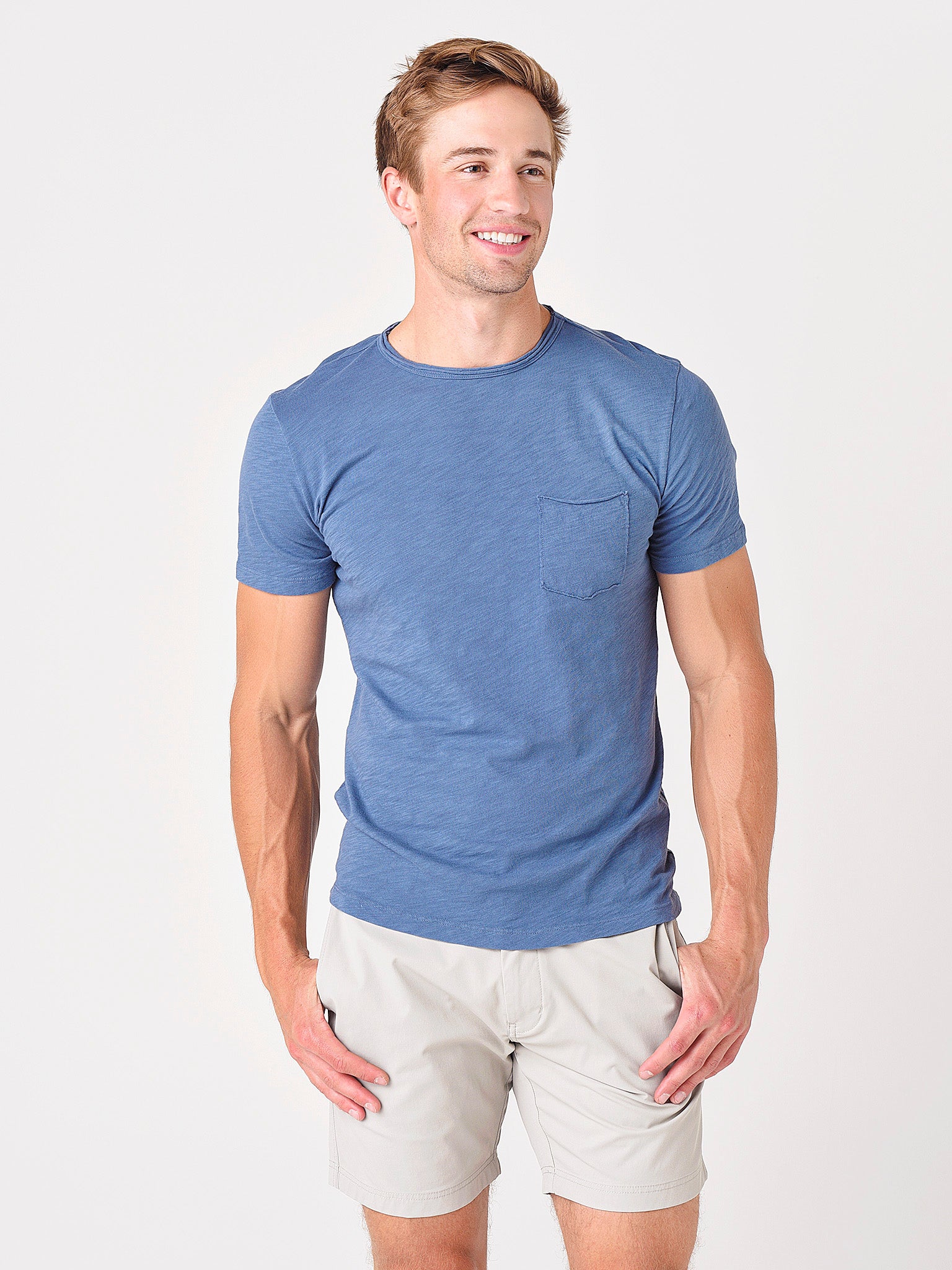 Velvet Men's Chad Raw Edge Cotton Slub Pocket Tee - Saint Bernard