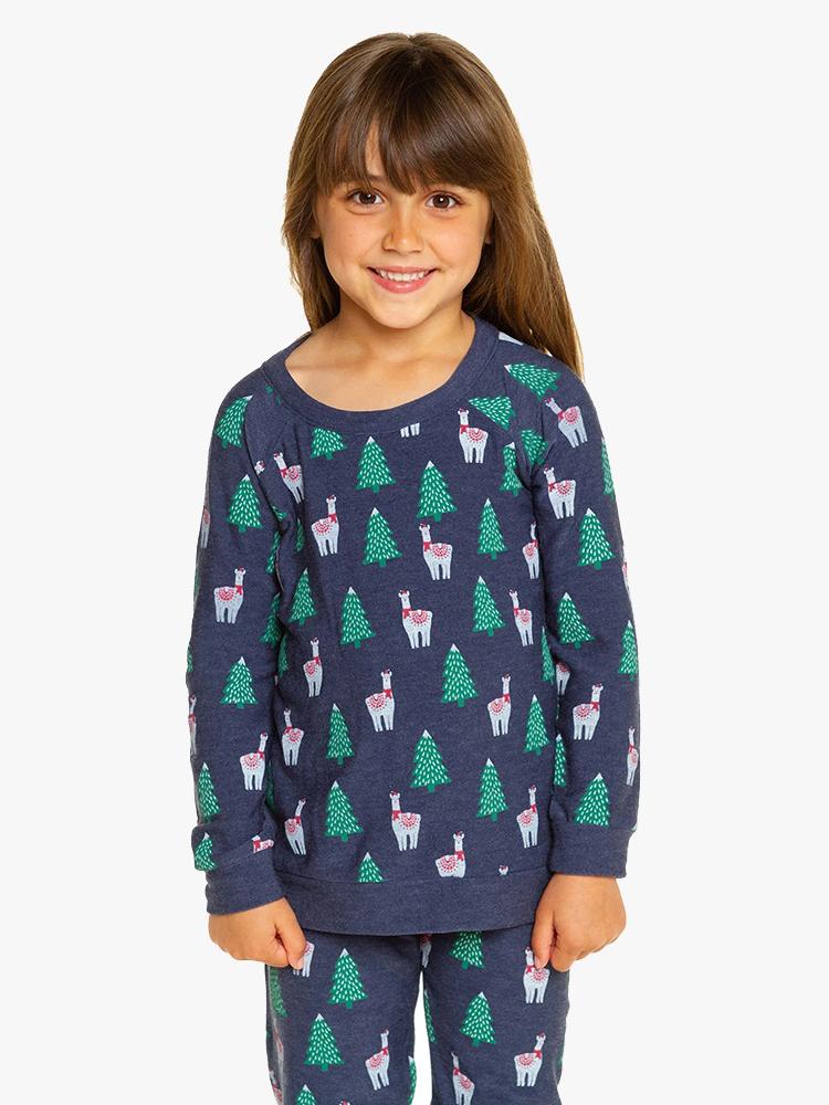 Chaser Girls' Cozy Knit Raglan Pullover Avalon - Saint Bernard