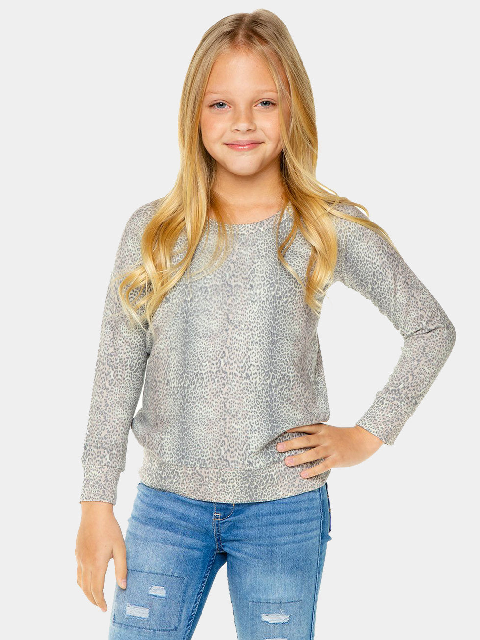 Chaser Girls' Long Sleeve Scoop Back Pullover - Saint Bernard