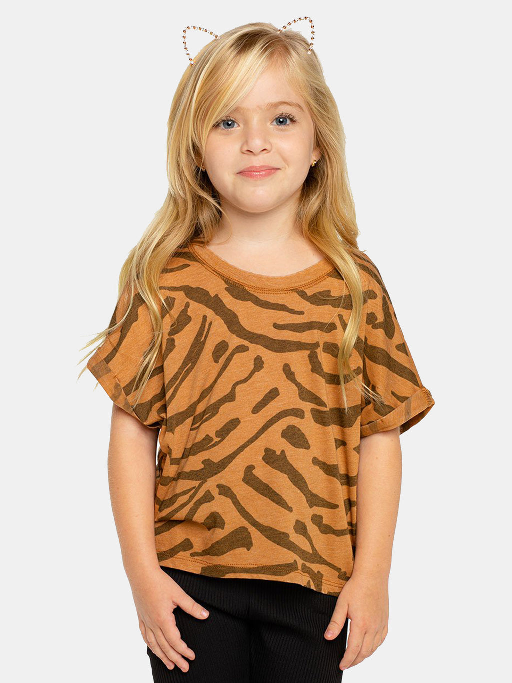 Chaser Girls' Rpet Vintage Jersey Hi Lo Roll Sleeve Boxy Tee - Saint Bernard