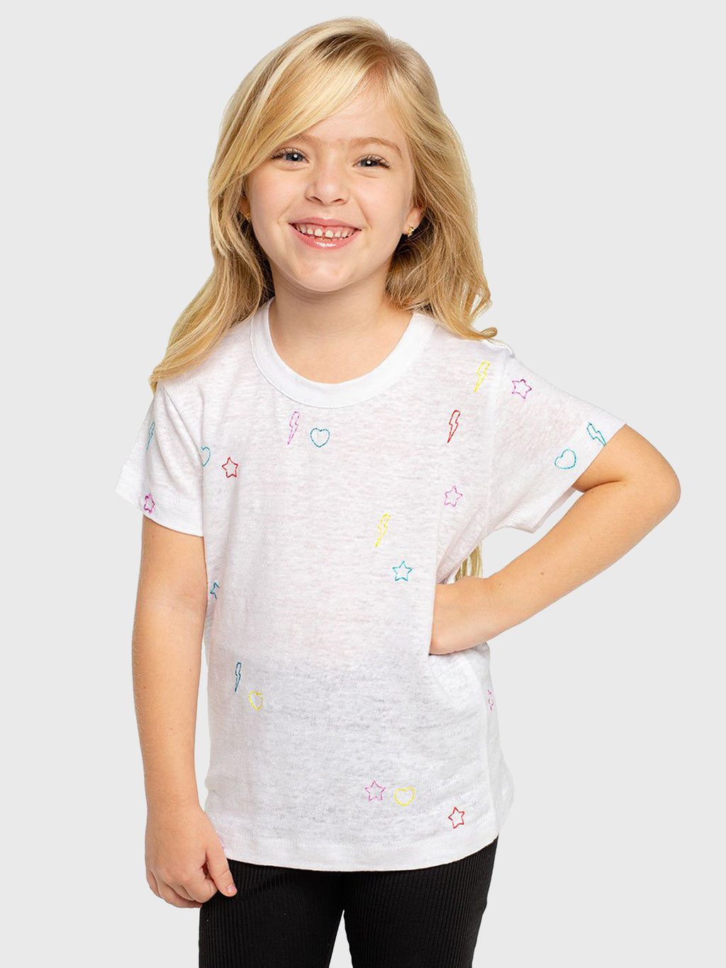 Chaser Girls' Linen Jersey Short Sleeve Tee - Saint Bernard