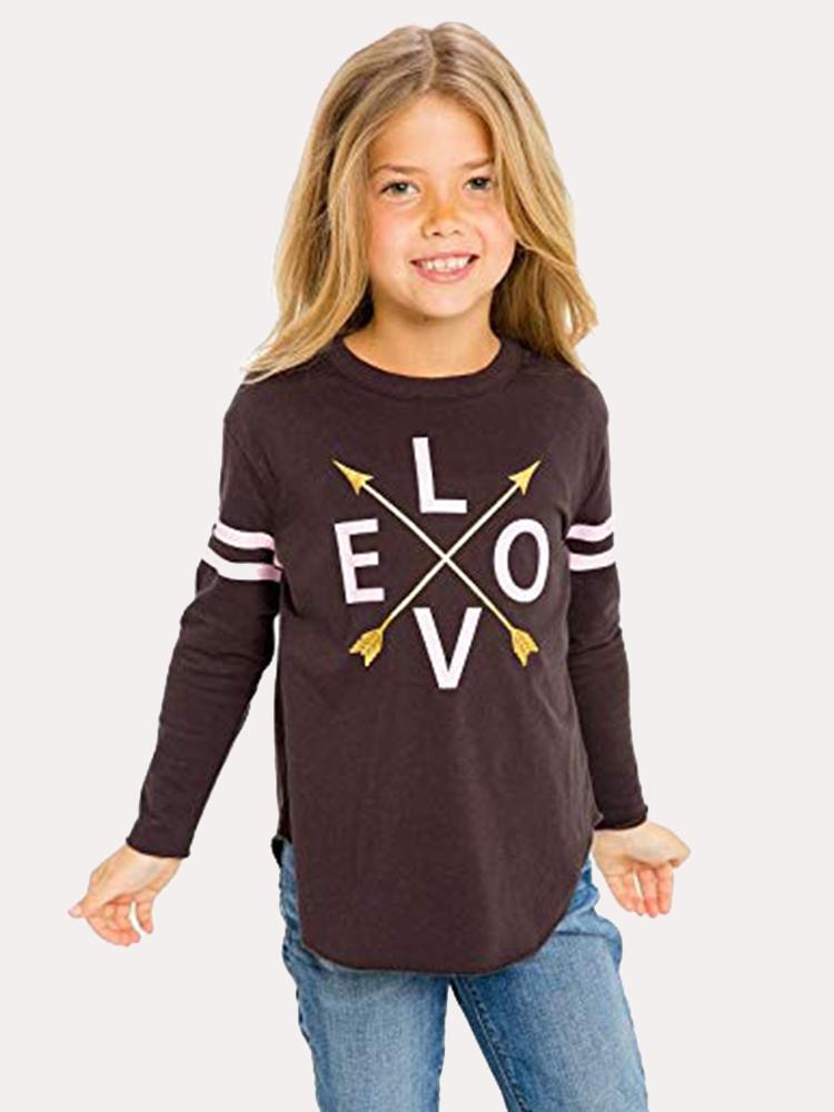 Chaser Girls' Vintage Jersey Long Sleeve Shirttail Tee - Saint Bernard