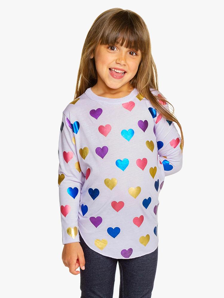 Chaser Girls' Vintage Jersey Long Sleeve Shirttail Tee - Saint Bernard